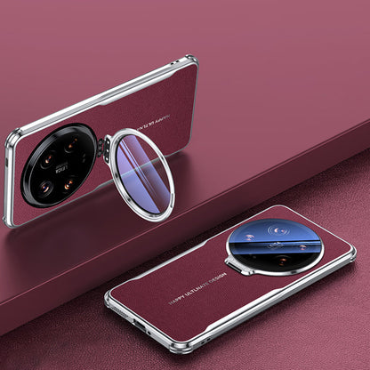 Funda Xiaomi de piel premium con protector de cámara, soporte y estilo