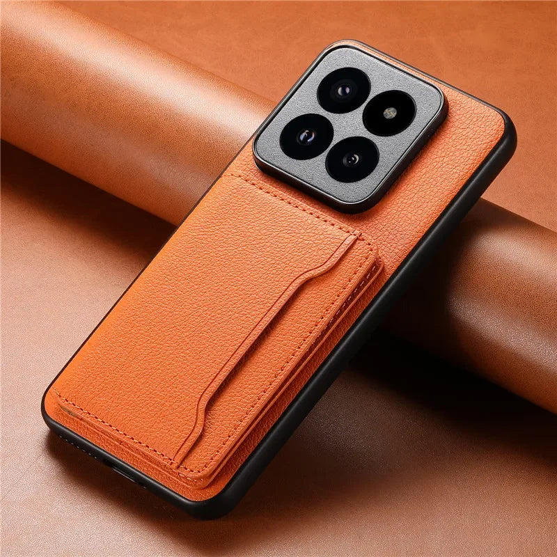 Funda cartera de piel de lujo para Xiaomi 15 / 14 Ultra con tarjetero magnético