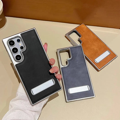 Funda de piel premium para Samsung Galaxy con soporte invisible y protección antigolpes total