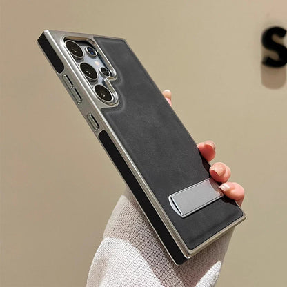 Funda de piel premium para Samsung Galaxy con soporte invisible y protección antigolpes total