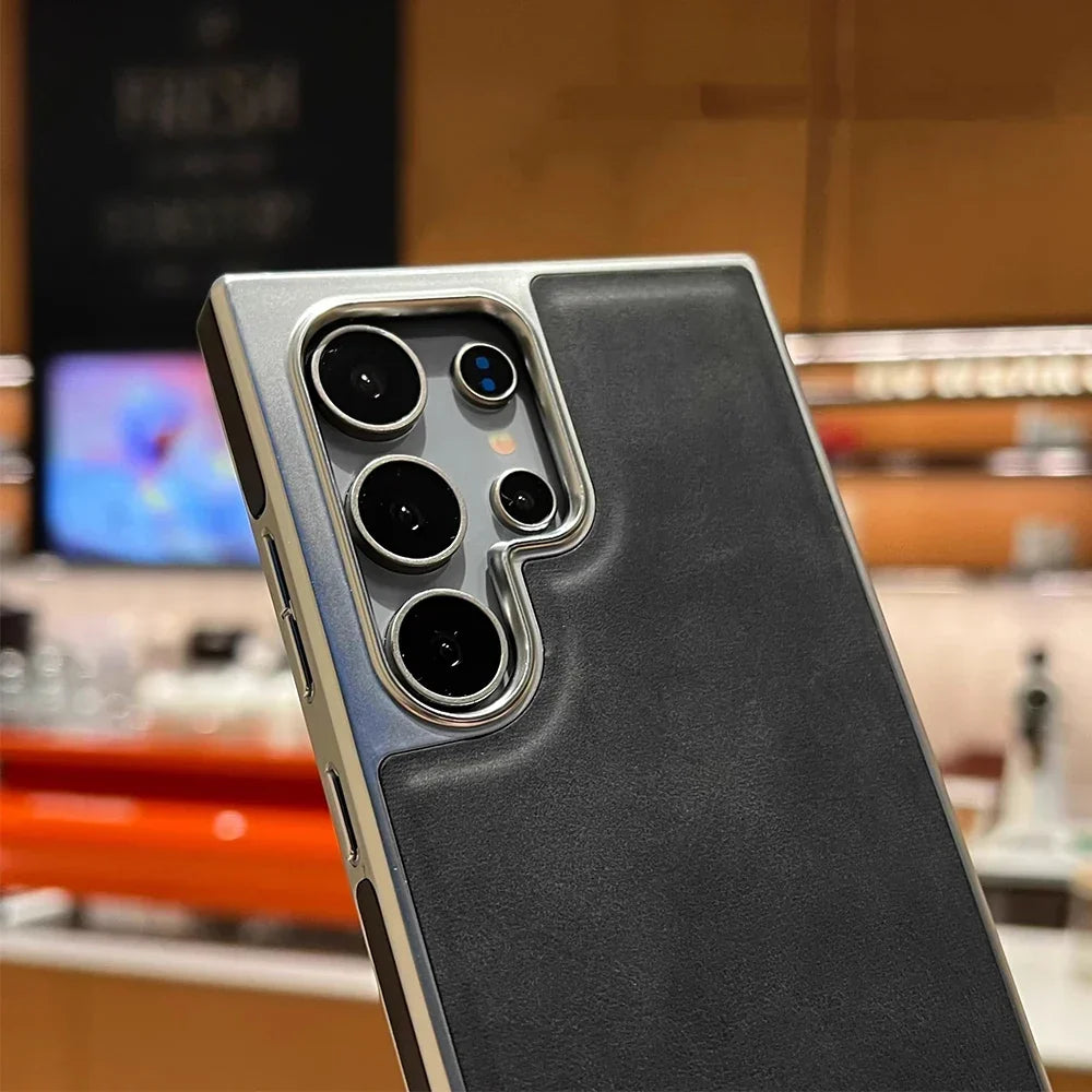Funda de piel premium para Samsung Galaxy con soporte invisible y protección antigolpes total