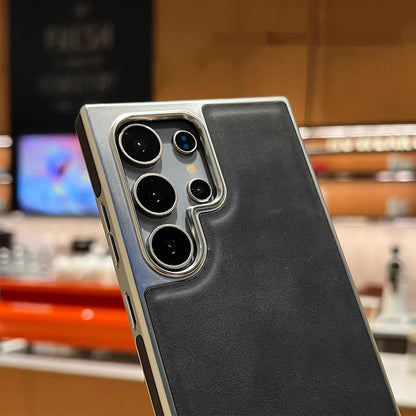 Funda de piel premium para Samsung Galaxy con soporte invisible y protección antigolpes total