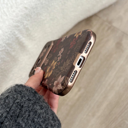 Funda de piel floral retro para iPhone