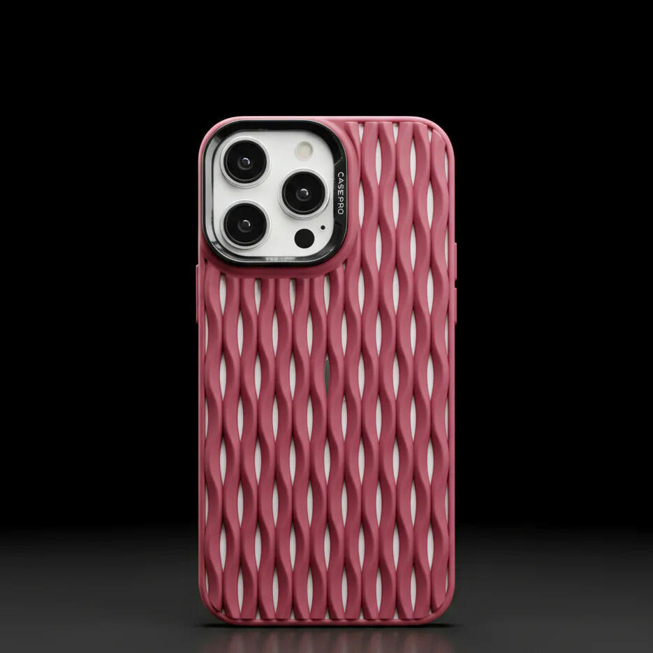 Funda iPhone AeroWave: protección con textura de ondas, tacto sedoso, resistente a rayones, ajuste perfecto
