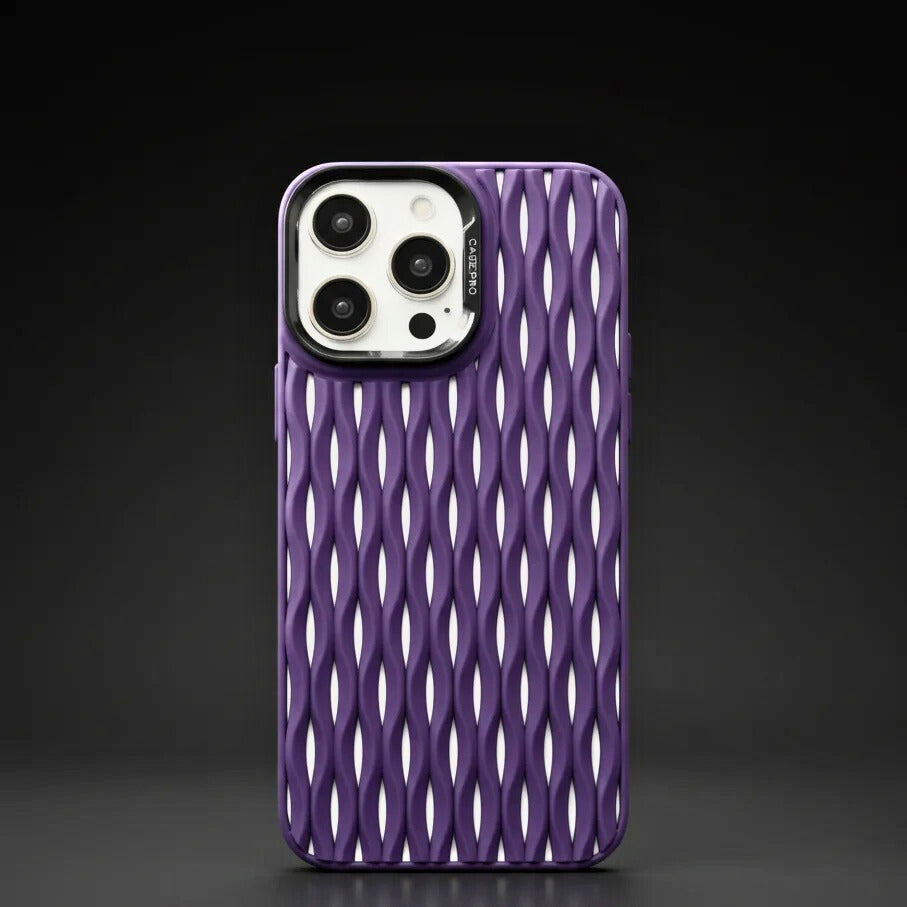 Funda iPhone AeroWave: protección con textura de ondas, tacto sedoso, resistente a rayones, ajuste perfecto
